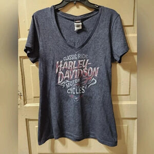 Harley-Davidson Women's Steel City 2017 Short Sleeve V-Neck Graphic Tshirt